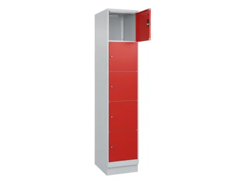 lockerkast,HxBxD 1950x400x500mm,1x5vakken,vak B 400mm,cil.-slot,sokkel
