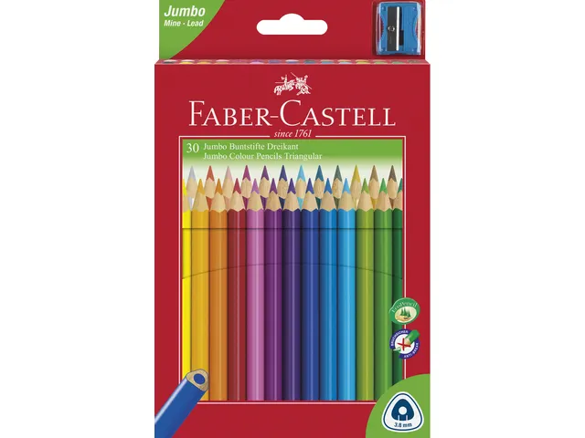 Crayons de couleur Faber-Castell triangulair étui assorti 30 pcs avec