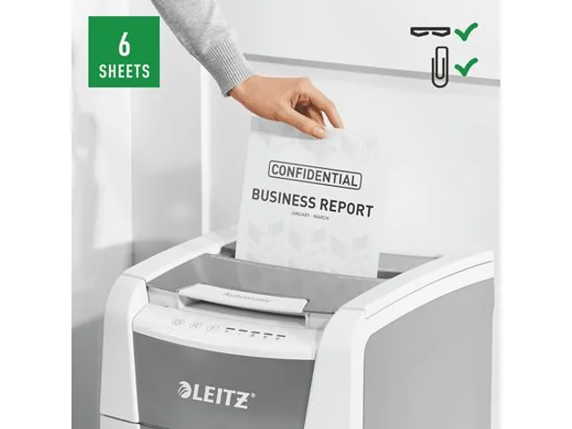 Papiervernietiger Leitz IQ Auto+ Small Office 100 P-5 snippers 2x15mm