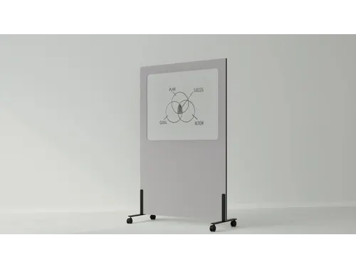 Silva verrijdbaar akoestisch whiteboard lichtgrijs 200x120cm
