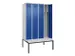 locker met bank,voor scheiding van kleding,HxBxD 2120x1200x815mm,4vak