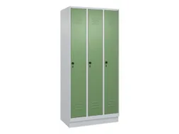 locker,HxBxD 1950x900x500mm,3vak,vak B 300mm,draaigrendel,sokkel