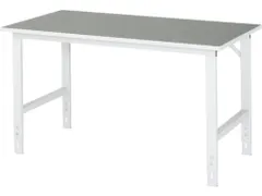 werkbank,HxBxD 760-1080x1500x800mm,houtblad,m. linoleumlaag