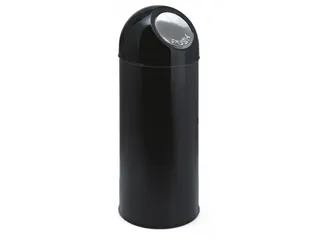 Afvalbak met pushdeksel en binnenemmer 55 liter Zwart - 1