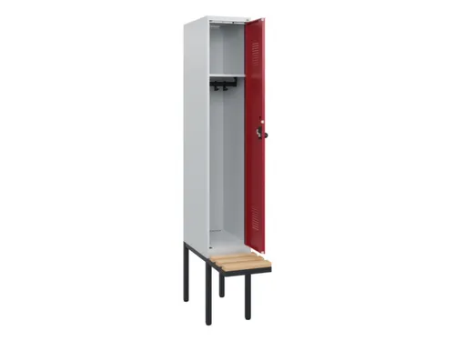 locker met bank,HxBxD 1950x300x815mm,1vak,vak B 300mm,draaigrendel