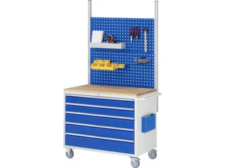 gereedschapswagen 975x1145x650mm beukblad 450kg 5 laden RAL5010 - 2