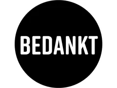 KP Sticker rond 40mm "BEDANKT" zwart/wit 250 stuks
