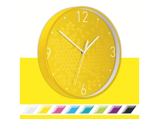 Wandklok Leitz WOW Ø29cm geel