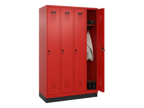 locker,HxBxD 1950x1200x500mm,4vak,vak B 300mm,draaigrendel,sokkel