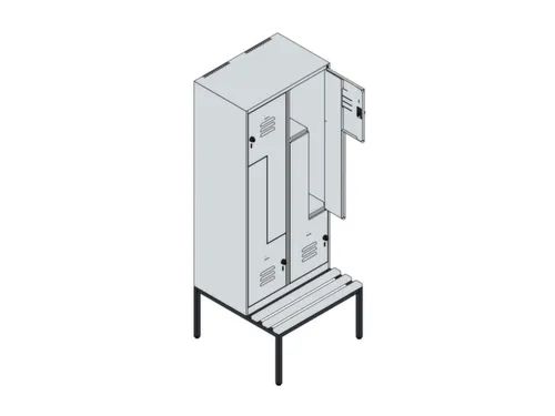Z-garderobekast,HxBxD 2120x800x815mm,4vak,vak B 400mm,cil.-slot