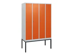 locker,HxBxD 1950x1200x500mm,4vak,vak B 300mm,cil.-slot,voetonderstel