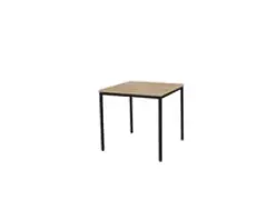 OUTLET Domino Basic Tafel Vaste Hoogte 80x80 honey castello 25mm zwart