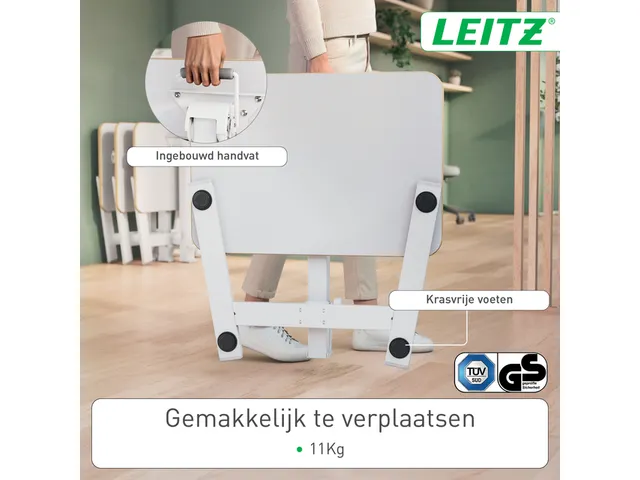 Zit-Sta bureau Leitz ergo compact inklapbaar 460x740x650mm wit