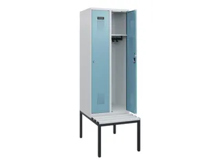 locker met bank,HxBxD 1950x600x815mm,2vak,vak B 300mm,cilinderslot - 1