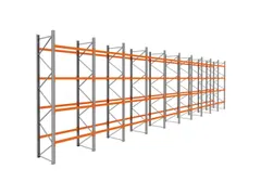 palletstelling,basis+9xaanbouw,HxBxD 4620x19350x1100mm,vakl. 3000kg