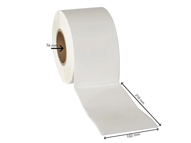 Zebra Compatible Etiket 102x210mm Wit 76mm Kern
