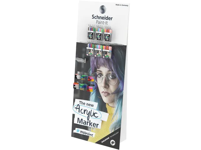 Acrylmarker Schneider Paint-It pakket 125-delig incl. flyers en poster