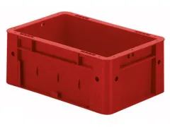 Euronorm Stapelkrat 120x300x200mm 4.1l Wanden/Bodem Gesloten Rood