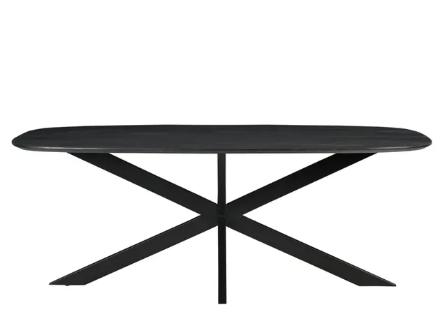 Table de réunion Harper Pied araignée Ovale danois 200x100cm Noir