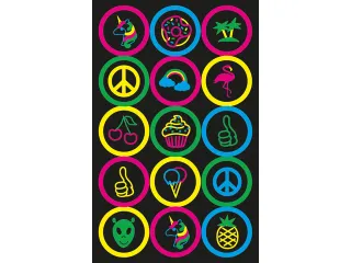 Neon etiket Z-design Kids buttons pakje a 1 vel - 3
