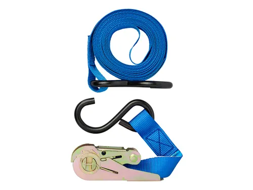 Spanband ProPlus ratel 5 meter met 2 haken blauw