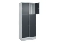 lockerkast,HxBxD 1950x800x500mm,2x3vakken,vak B 400mm,cil.-slot,sokkel