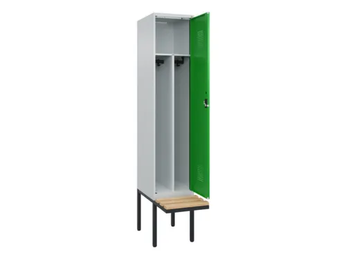locker met bank,voor scheiding van kleding,HxBxD 2120x400x815mm,1vak