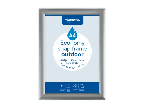 Europel Kliklijst Economy Outdoor A4 Zilver 25 mm waterdicht