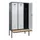 locker met bank,voor scheiding van kleding,HxBxD 2120x1200x815mm,3vak