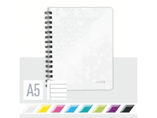 Notitieboek Leitz WOW A5 lijn spiraal PP wit - 5