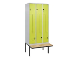 Z-garderobekast,HxBxD 2120x900x815mm,6vak,vak B 300mm,draaigrendel