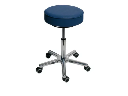 Draaikruk Gasveer Alu Voetkruis 530-690mm Kunstleer Skyblauw Wielen