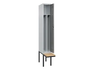 locker met bank,voor scheiding van kleding,HxBxD 2120x300x815mm,1vak - 1