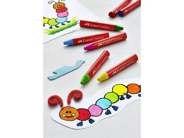 Waskrijt Faber-Castell driehoekig assorti set à 12 stuks