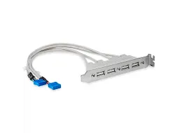 4-poorts USB A vrouwelijke sleufplaatadapter