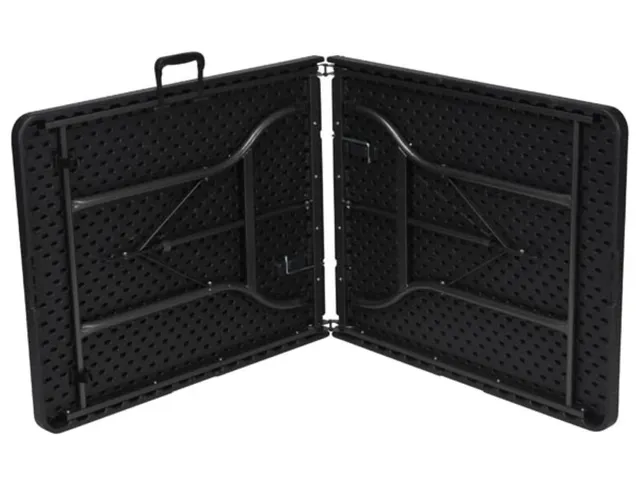 Klaptafel weerbestendige vouwtafel Rotanlook Zwart 180x75x72cm