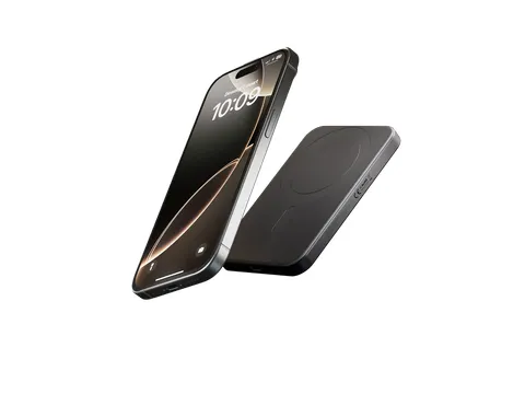 Slim Aluminium Powerbank Qi2 5000 mAh Zwart