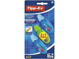 Correctietape Tipp-Ex micro twist 5mmx8m blister 2+1 gratis
