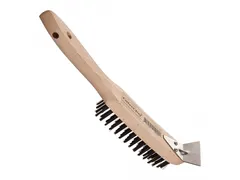 CaterChef Staalborstel met schraper 29cm Hout