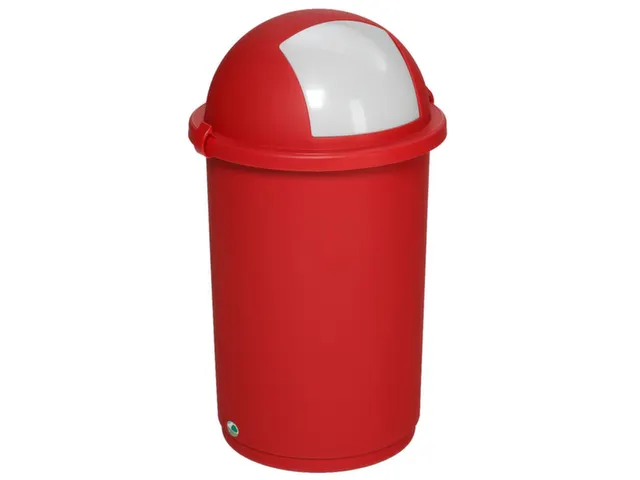 Afvalverzamelaar Kunststof 50 Liter HxØ 760x410mm Inworpklep Rood