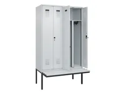 PBM-locker met bank,HxBxD 2120x1200x815mm,4vak,vak B 300mm