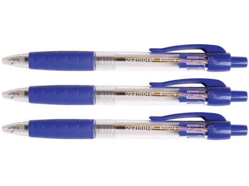 Balpen Quantore Grip drukknop blauw medium