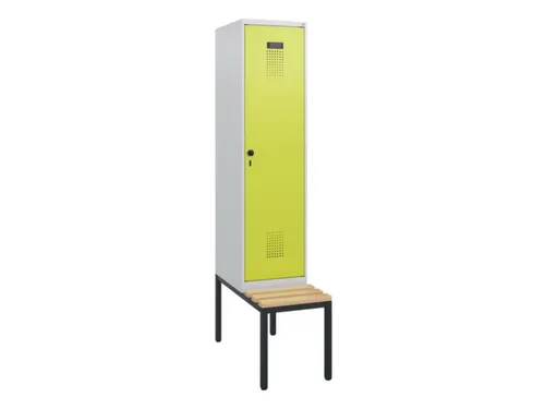 locker met bank,HxBxD 1950x400x815mm,1vak,vak B 400mm,draaigrendel