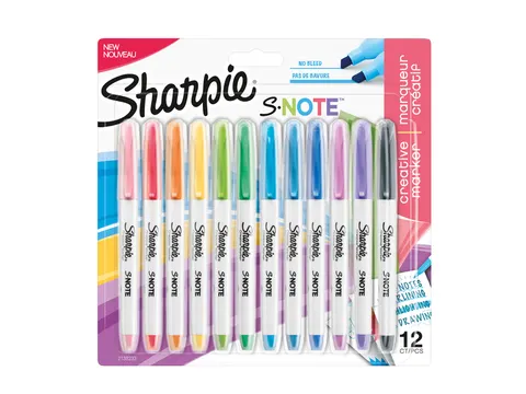 Markeerstift Sharpie S-note Beitel blister à 12 kleuren Assorti