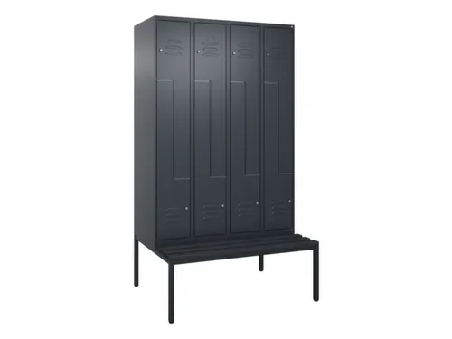 Z-garderobekast,HxBxD 2120x1200x815mm,8vak,vak B 300mm,cil.-slot