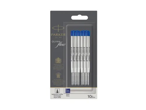 Balpenvulling Parker Quinkflow medium zwart blister à 10 stuks