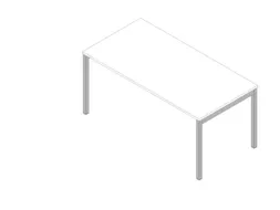 bureau HxBxD 730x1600x800mm blad wit 4-voeten aluminium