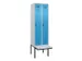 locker met bank,voor scheiding van kleding,HxBxD 2120x600x815mm,2vak