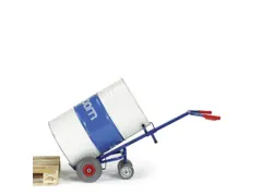 vatenkar,draagverm. 250kg,v. 1x200l vat,RAL5010,lucht-banden