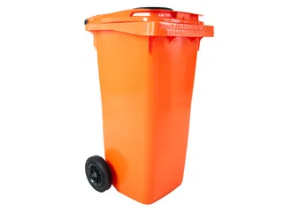 Container met rozet 120 Liter Oranje - 1